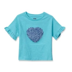 Girls Short Sleeve Ruffle Tee