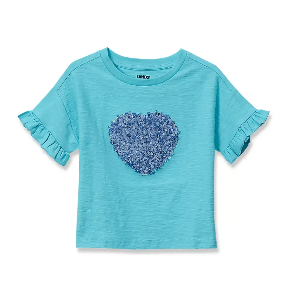 Girls Short Sleeve Ruffle Tee