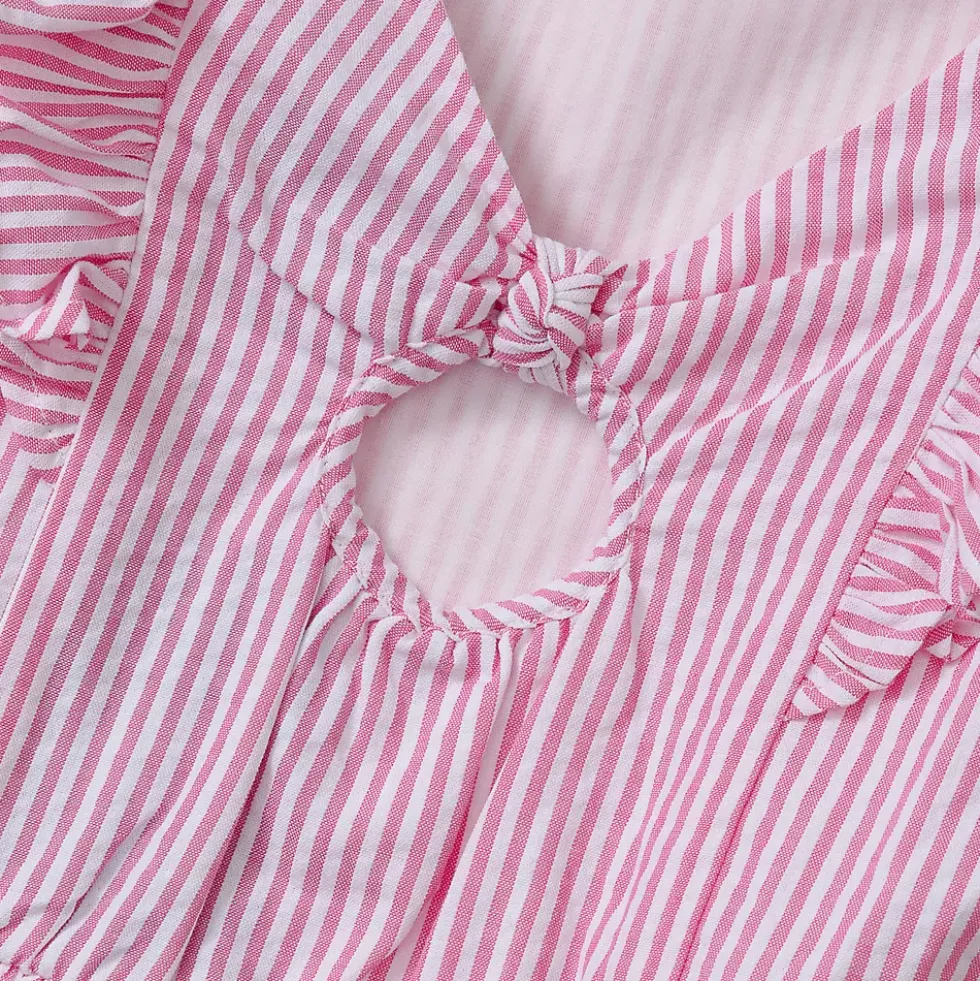 Girls Short Sleeve Seersucker Dress