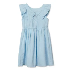 Girls Short Sleeve Seersucker Dress