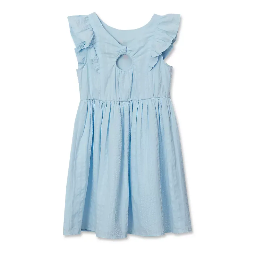 Girls Short Sleeve Seersucker Dress