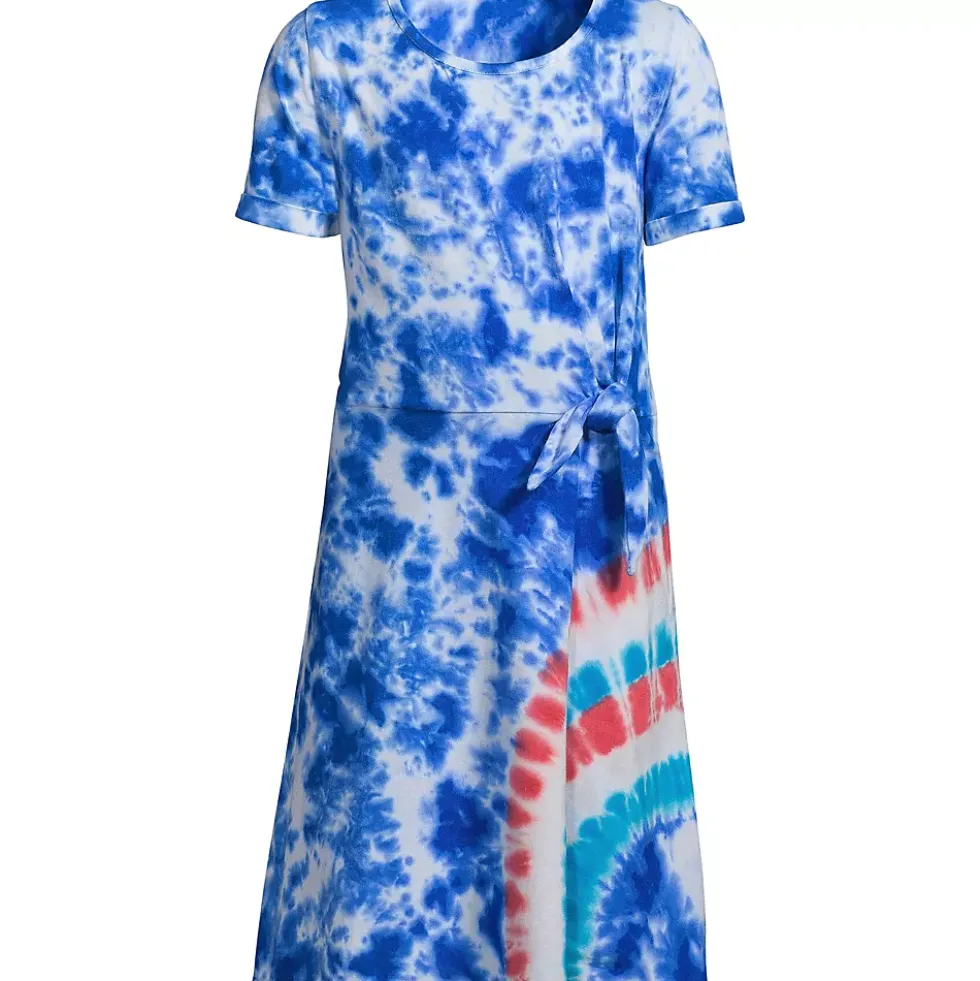 Girls Short Sleeve Side Tie Dress