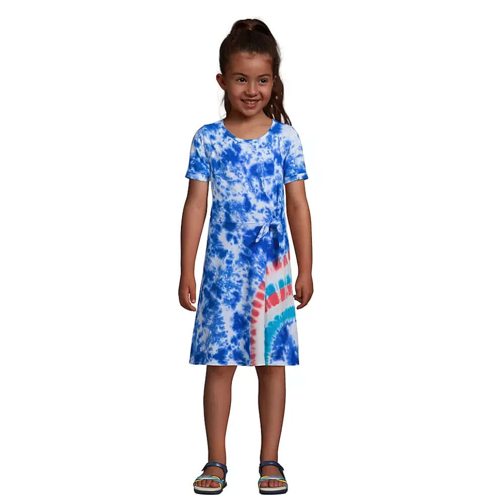 Girls Short Sleeve Side Tie Dress