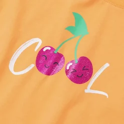 Girls Short Sleeve Side Tie Graphic Tee