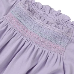 Girls Short Sleeve Smock Flutter Top
