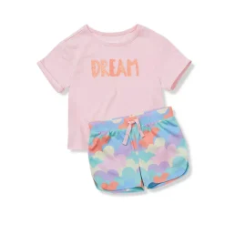 Girls Short Sleeve Tee and Shorts Pajama Set