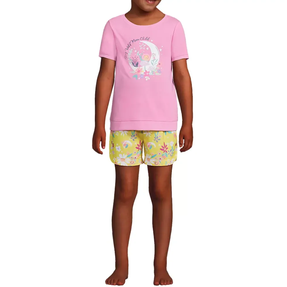 Girls Short Sleeve Tee and Shorts Pajama Set