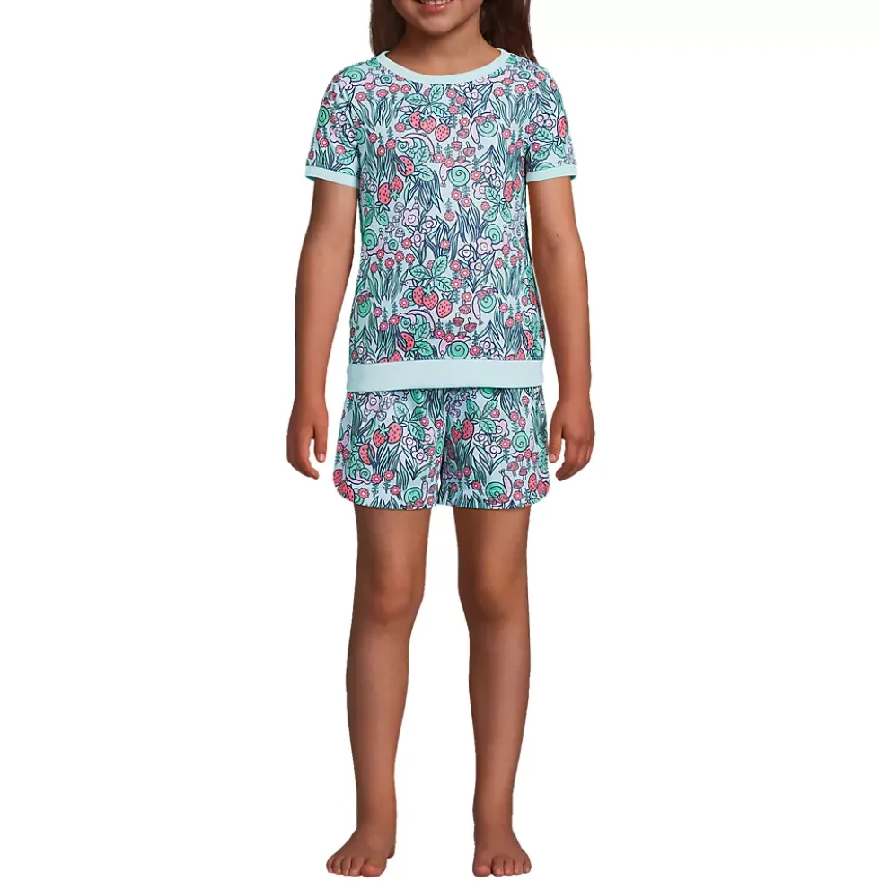 Girls Short Sleeve Tee and Shorts Pajama Set