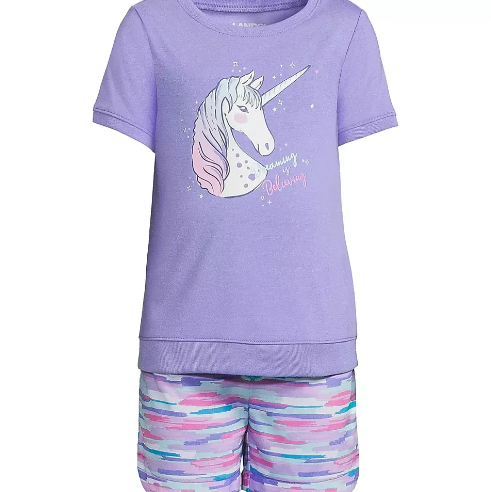 Girls Short Sleeve Tee and Shorts Pajama Set