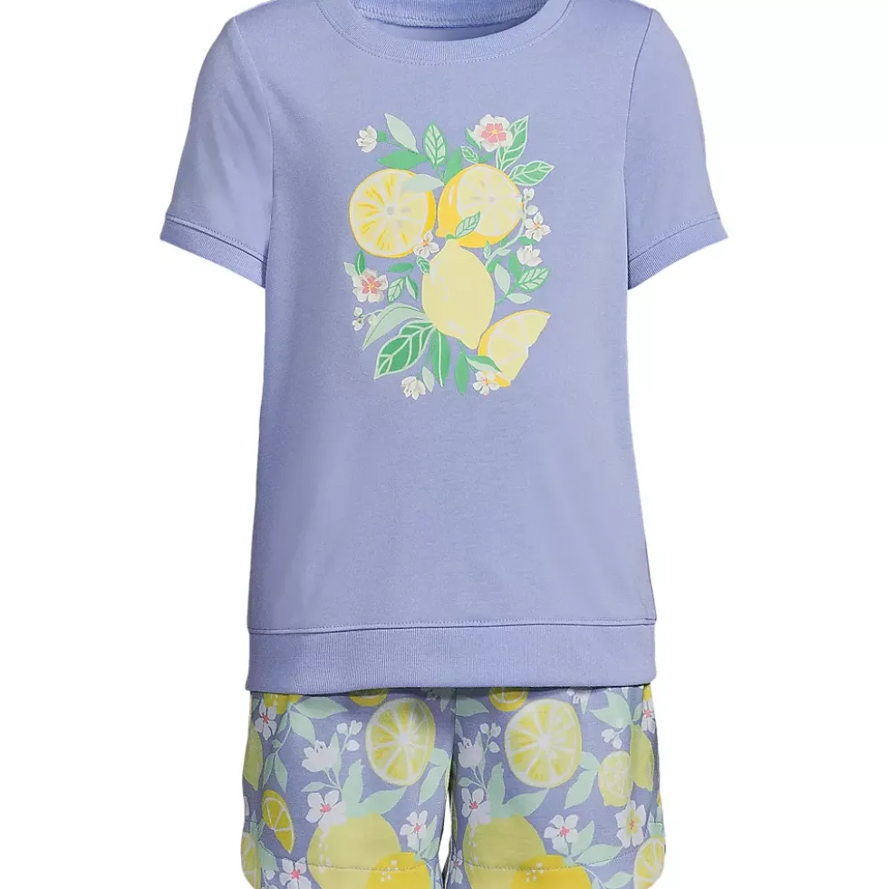 Girls Short Sleeve Tee and Shorts Pajama Set