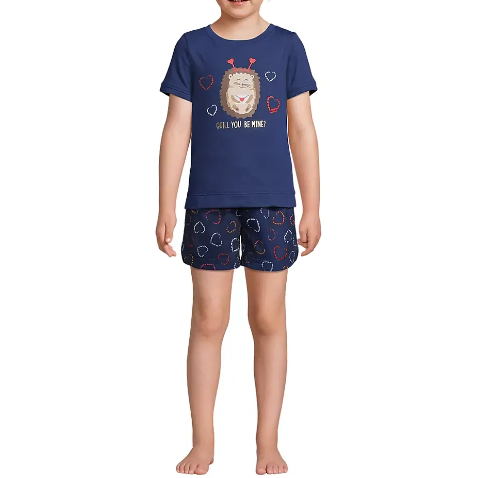 Girls Short Sleeve Tee and Shorts Pajama Set