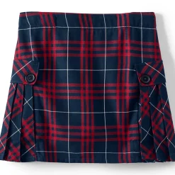 Girls Side Pleat Plaid Skort Above the Knee