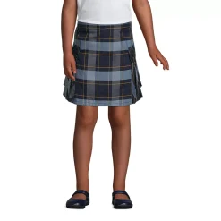 Girls Side Pleat Plaid Skort Above the Knee