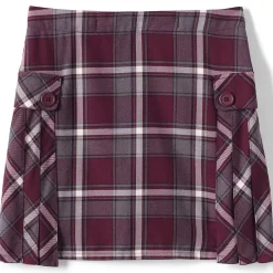 Girls Side Pleat Plaid Skort Above the Knee
