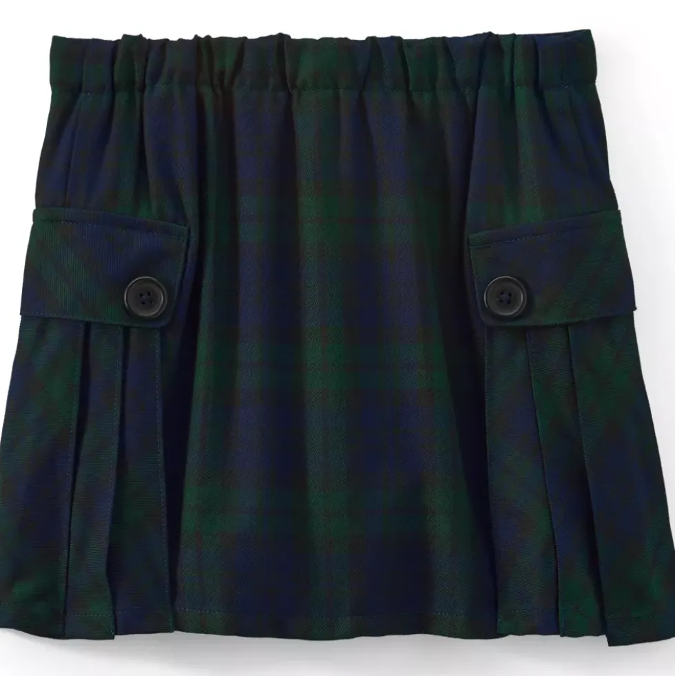 Girls Side Pleat Plaid Skort Above the Knee