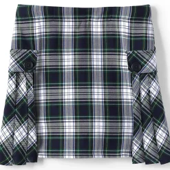 Girls Side Pleat Plaid Skort Above the Knee