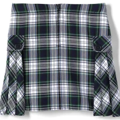 Girls Side Pleat Plaid Skort Above the Knee