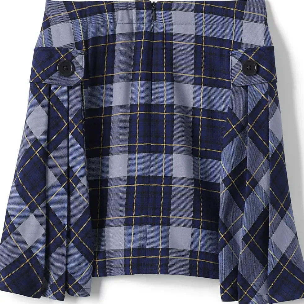 Girls Side Pleat Plaid Skort Above the Knee