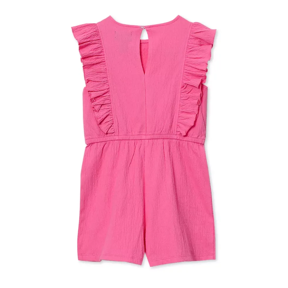Girls Sleeveless Ruffle Knit Romper