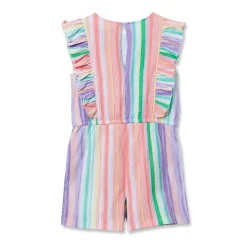 Girls Sleeveless Ruffle Knit Romper