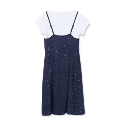 Girls Slip Dress with Short Sleeve Tee
