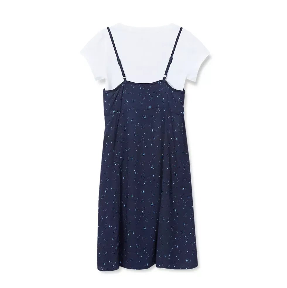 Girls Slip Dress with Short Sleeve Tee