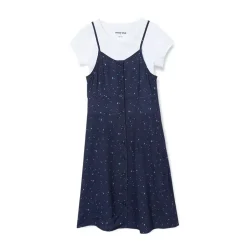 Girls Slip Dress with Short Sleeve Tee