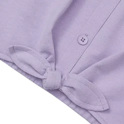 Girls Slouchy Button Front Terry Knit Top
