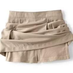 Girls Solid Pleated Skort Top of Knee