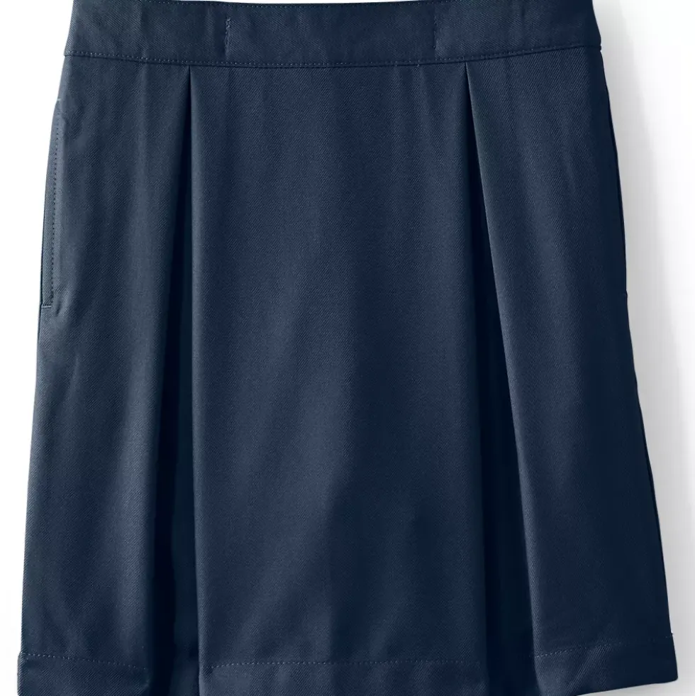 Girls Solid Pleated Skort Top of Knee