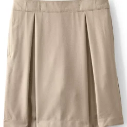 Girls Solid Pleated Skort Top of Knee