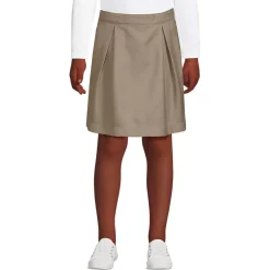 Girls Solid Pleated Skort Top of Knee