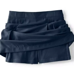 Girls Solid Pleated Skort Top of Knee