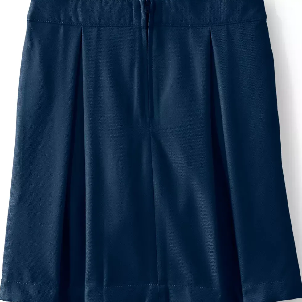 Girls Solid Pleated Skort Top of Knee
