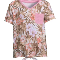 Girls Tie Front Pattern Top
