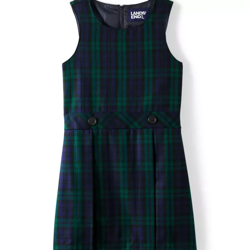 Girls Top of Knee Plaid Jumper