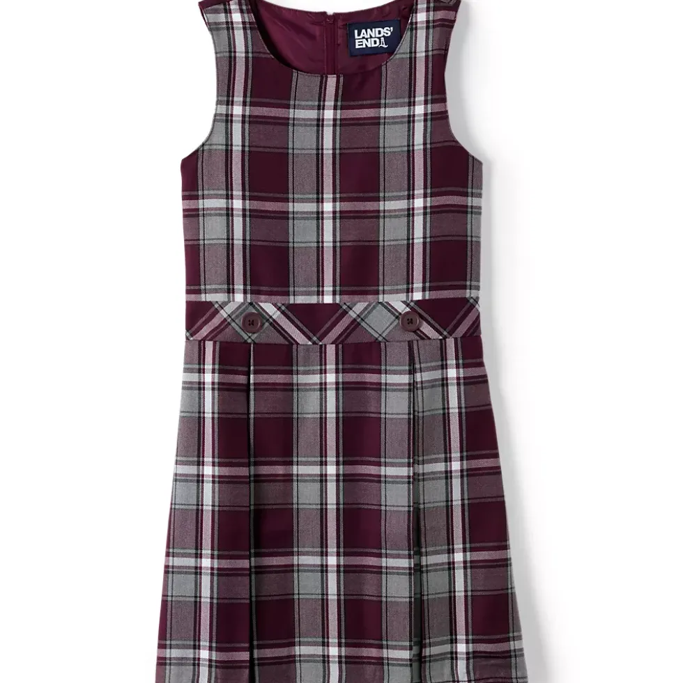 Girls Top of Knee Plaid Jumper