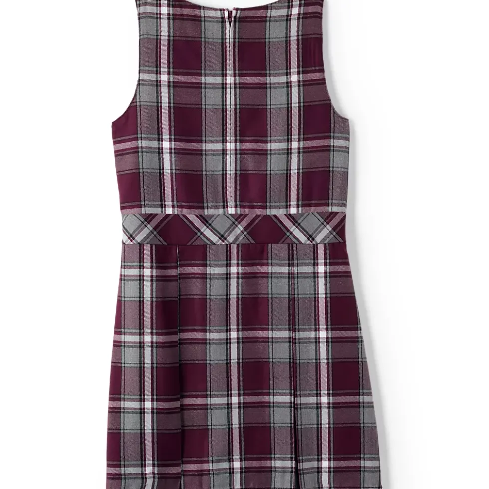 Girls Top of Knee Plaid Jumper