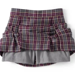 Girls Top of Knee Plaid Skort