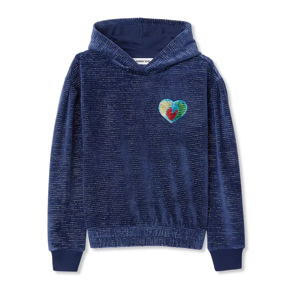 Girls Velour Hoodie Sweatshirt