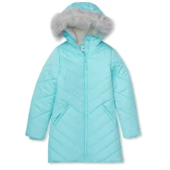 Girls Water Resistant Velour Parka