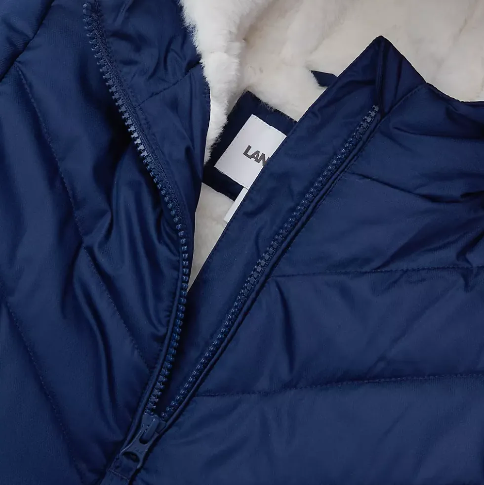Girls Water Resistant Velour Parka