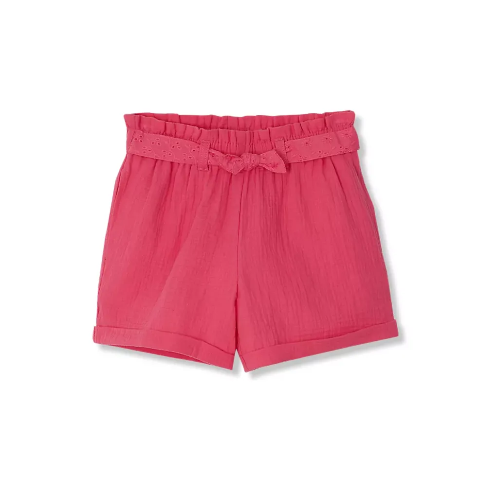 Girls Woven Belted Pull On Short