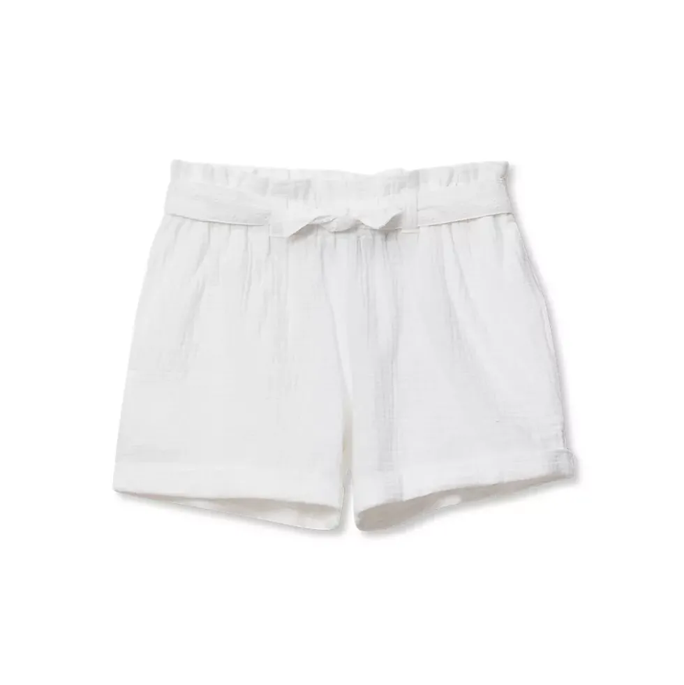 Girls Woven Belted Pull On Short