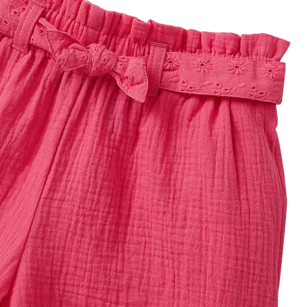 Girls Woven Belted Pull On Short