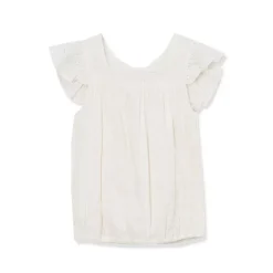 Girls Woven Eyelet Top