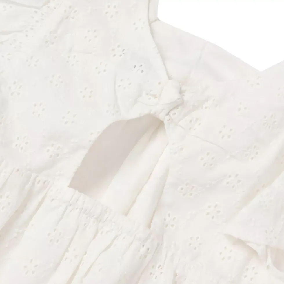 Girls Woven Eyelet Top