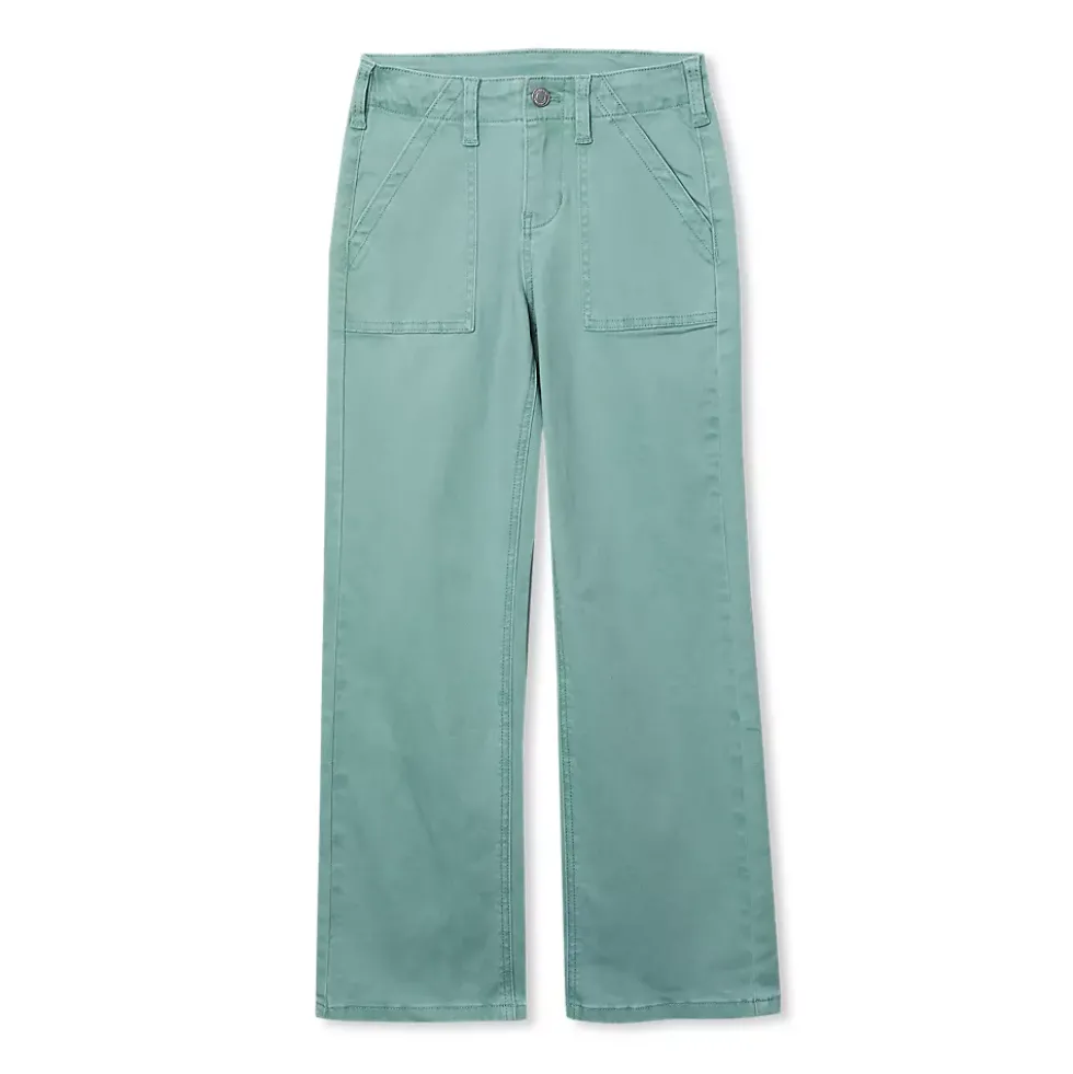 Girls Woven Utility Cargo Pant with Pockets