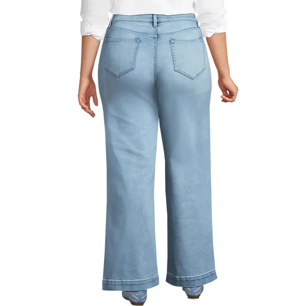 High Rise Wide Leg Denim Jeans
