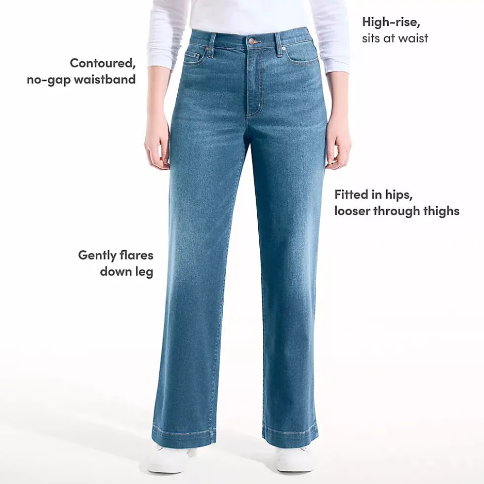 High Rise Wide Leg Denim Jeans
